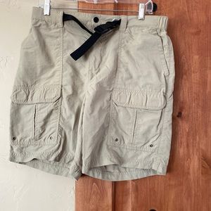 Khaki Croft & Barrow shorts.